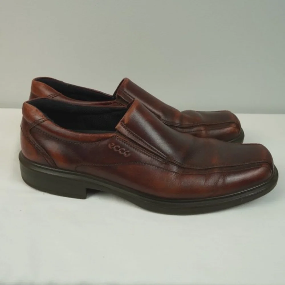 Ecco Helsinki 2 Brown Leather Slip On Loafer Shoes‎ Size 45 = 11